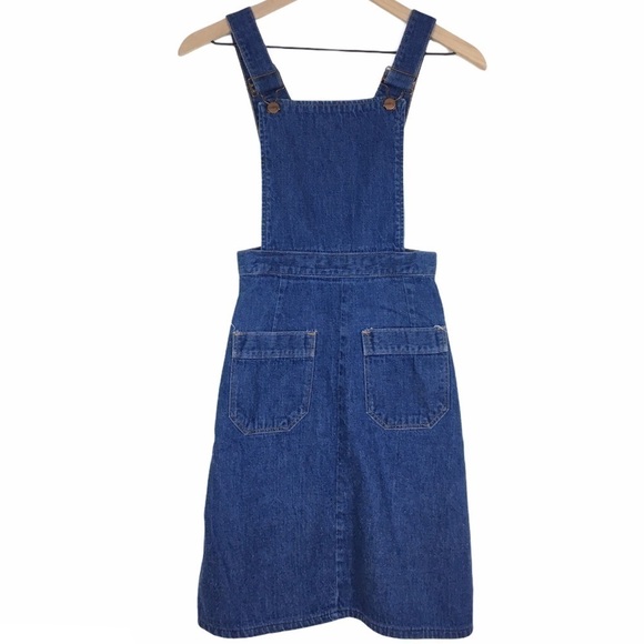 VINTAGE Maverick Denim Bib Overall Dress Pinafore Jumper Retro Western Size 5/6 - Picture 8 of 8